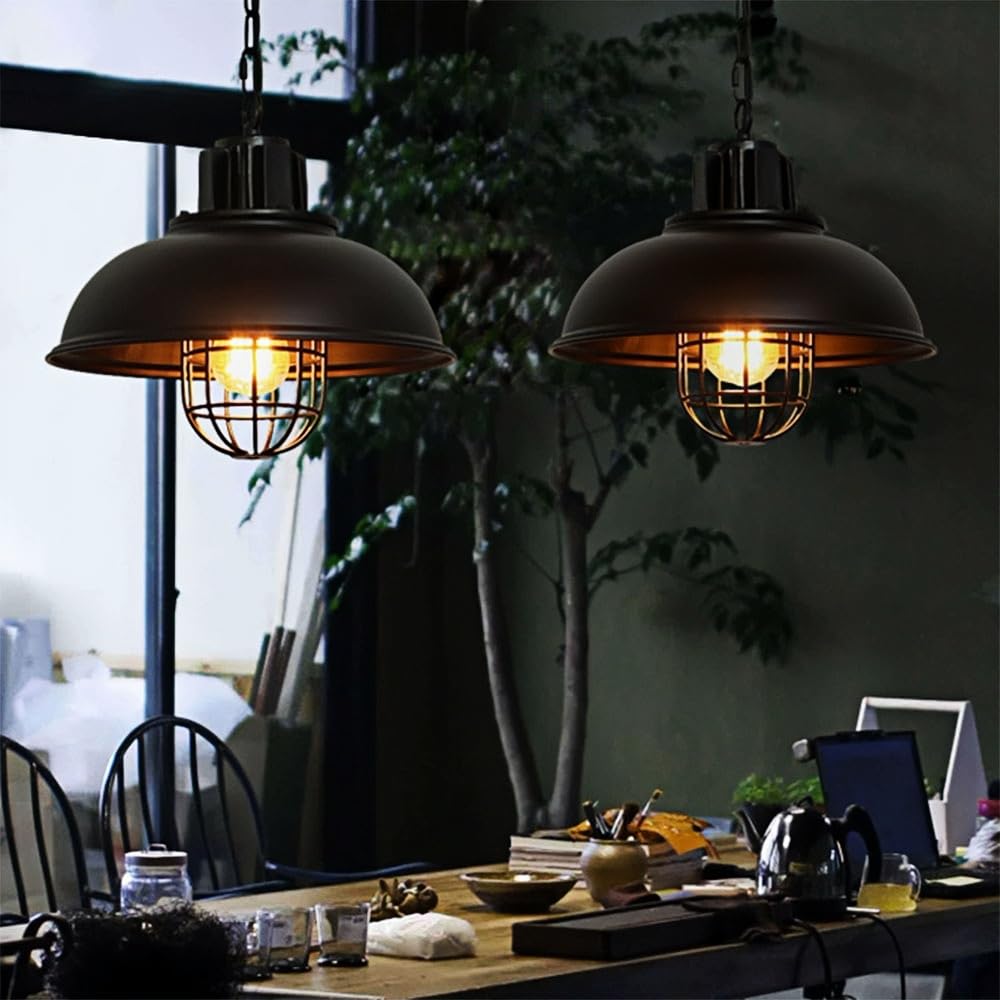 Genérico Lámpara Retro Industrial, De Metal Ajustable Para Cocina, Comedor, Cafetería, Bombilla E26(White)