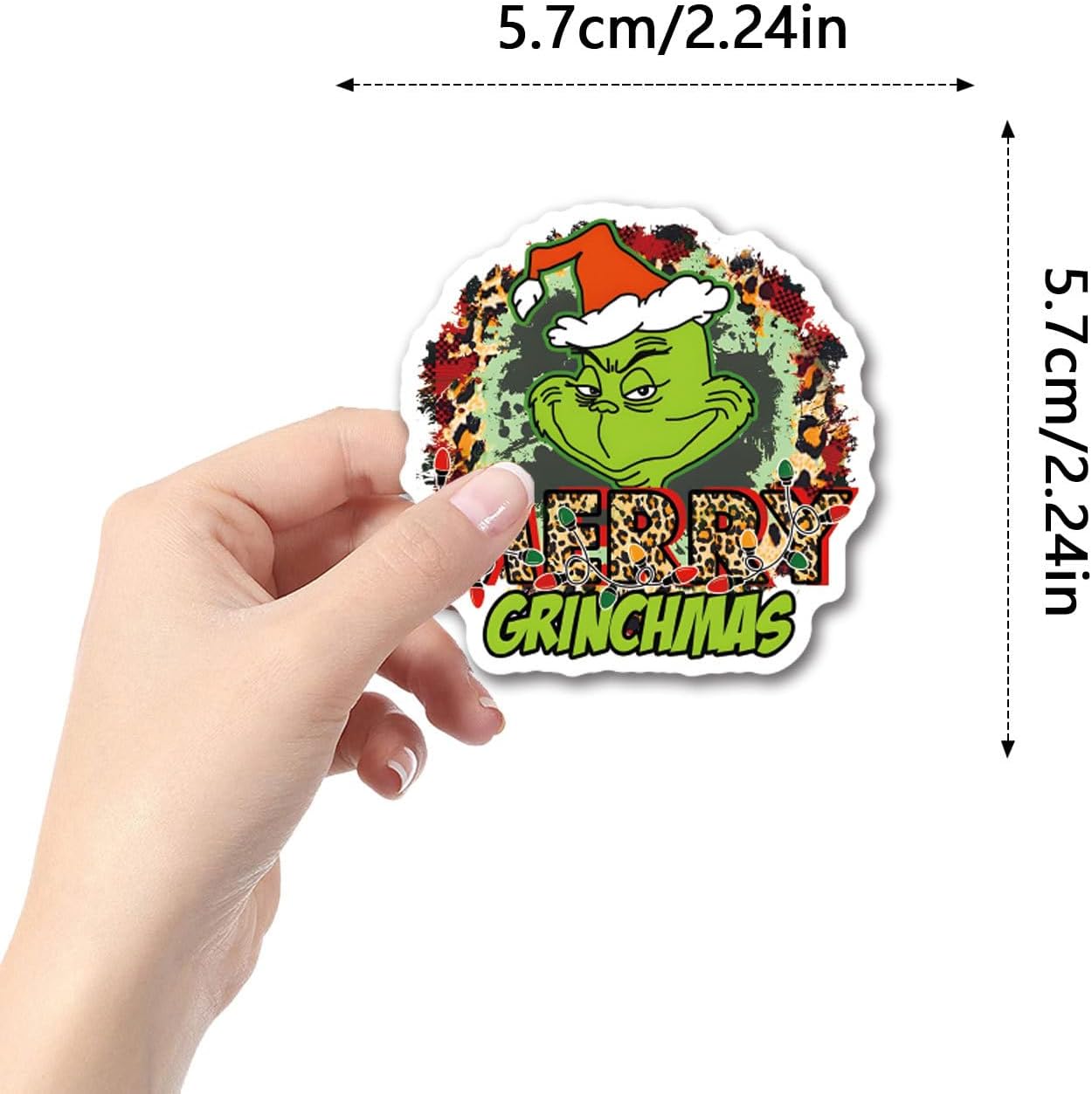 55pcs Christmas Grinches Popular Stickers for Kids, Children's Cartoon Sticker for Water Bottle,Laptop,Waterproof Vinyl Decals for Teens Girls Boys (Green-B) image 3