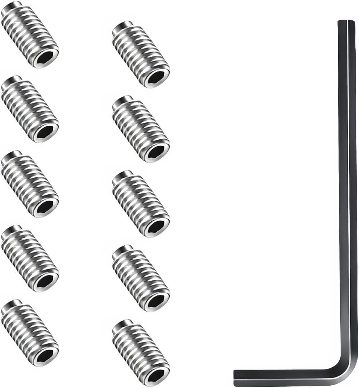 155023 Replacement Screw Kit for Moen Faucets Parts, for Single Handle Kitchen & Bathroom Faucet Repair Accessories, 10 Stainless Steel Set Screws and a Hex Wrench