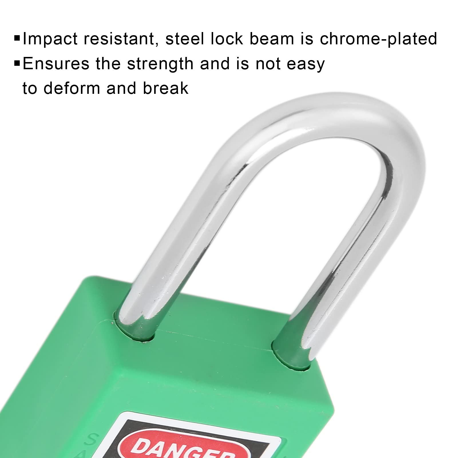 Candados Lockout Tagout, Juego de 10 Candados de Seguridad LOTO con Llaves Diferentes para Uso Eléctrico e Industrial (Verde)