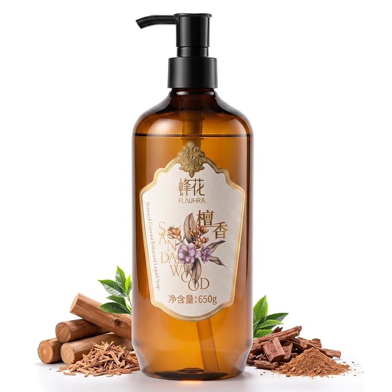 Sabonete líquido corporal Bee & Flower com fragrância de sândalo, 650 mL