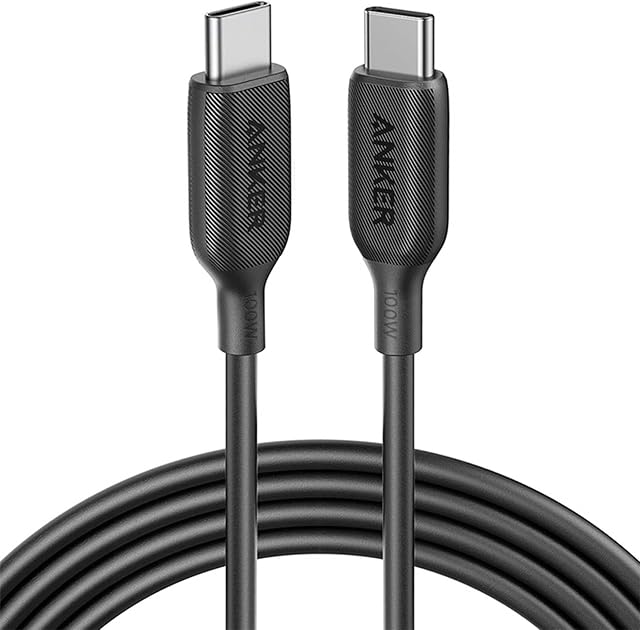 Anker PowerLine III USB C to USB C Charger Cable 100W 6ft 2.0, Type C Charging Cable for MacBook Pro 2020, iPad Pro 2020, iPad Air 4, iPad mini 6, Galaxy S20 Plus S9, Pixel, Switch, LG V20