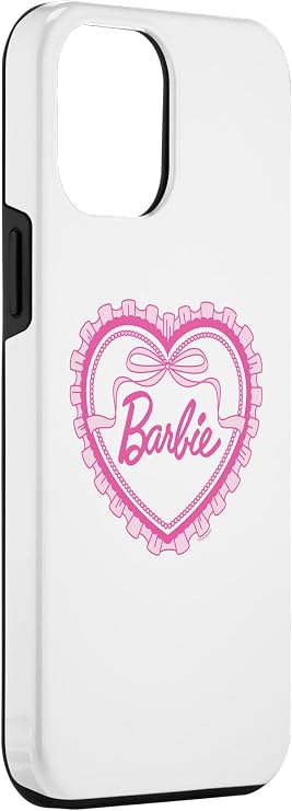 iPhone 14 Plus Barbie - Pink Coquette Lace Heart with Logo Case