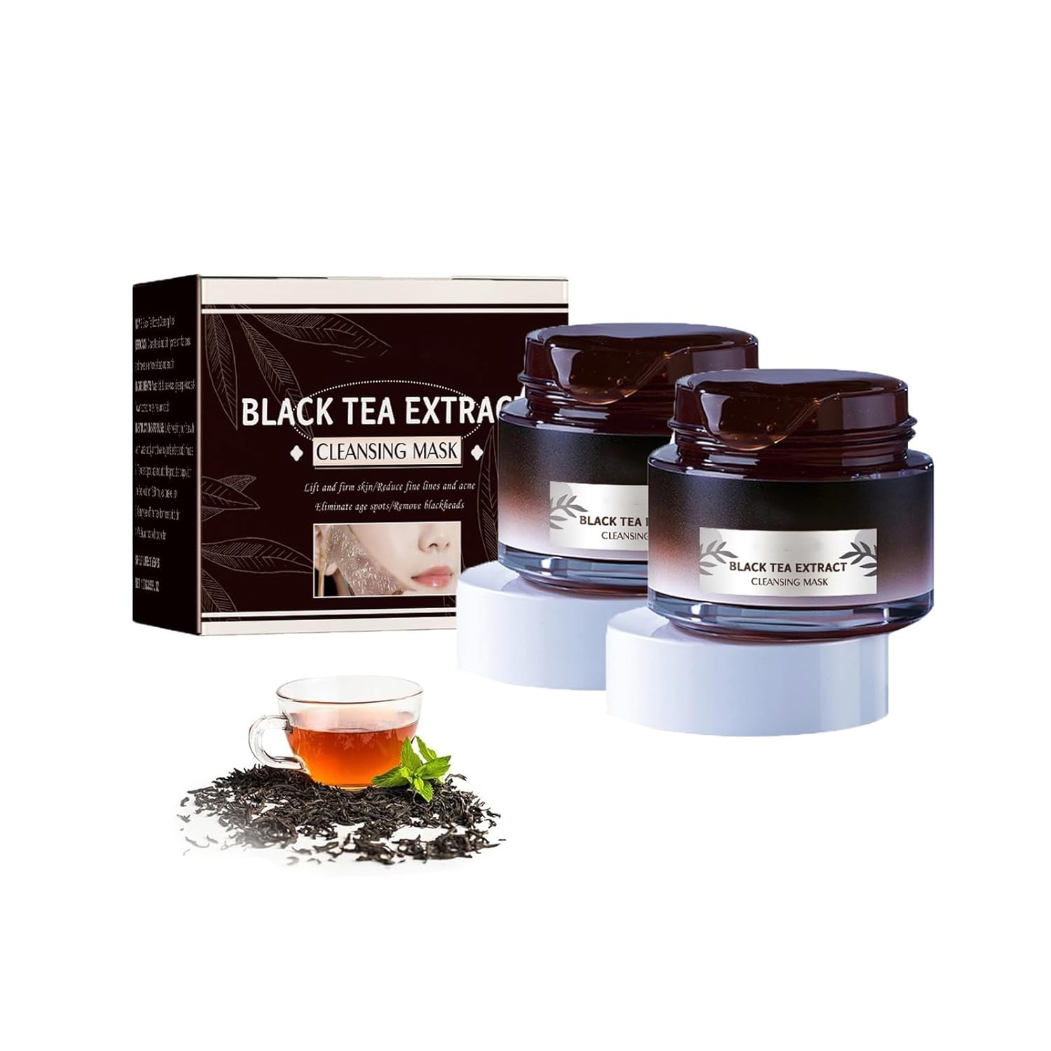 Antaky Black Tea Mask, 2Pcs Soly Black Tea Face Mask
