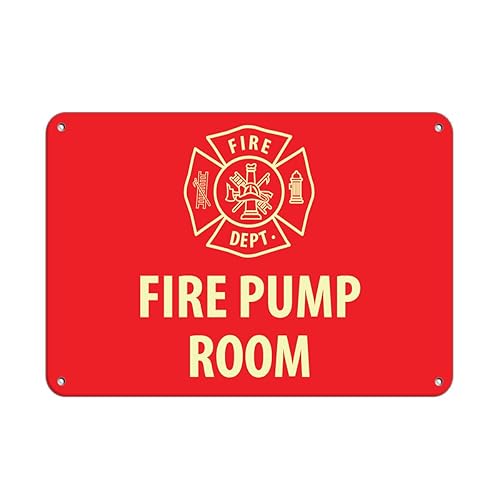 Aluminum Horizontal Metal Sign Multiple Sizes Fire Pump Room Hazard