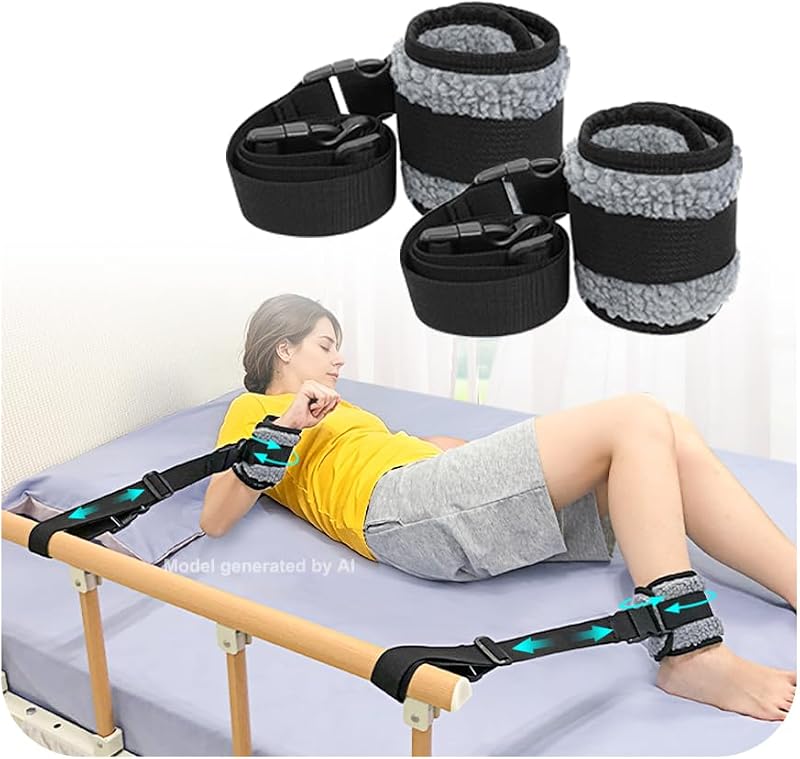 2 correas de sujeción médica para pacientes, cinturones de sujeción para camas de hospital para muñecas y tobillos, soportes de extremidades de cama de liberación rápida para manos o pies, correas de cama para pacientes mayores con demencia