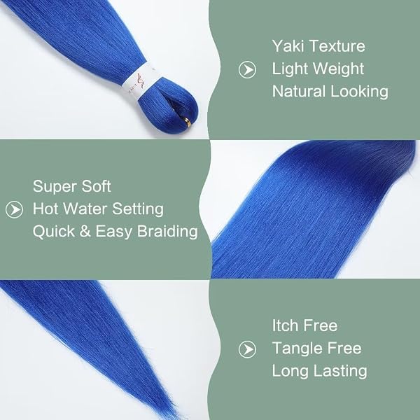 YDDM Capelli Per Treccine Africane Morado Extension Treccine Texture Yaki Easy Install per Principianti 32 Pollici 3 Pezzi Capelli Leggeri e Naturali per Box Braids, Twist e Crochet - 4