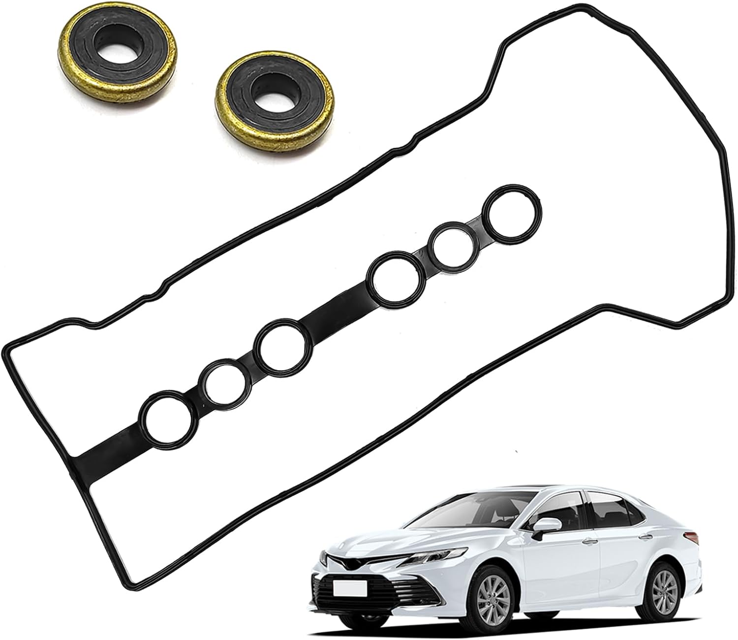 Engine Valve Cover Gasket & Grommets, Compatible with Chevy Prizm 1.8L, T0y0ta Celica Gt 1.8L, Corolla 1.8L, Matrix Xr 1.8L, Mr2 Spyder 1.8L, Replace OE #VS50542R, VC2024, 56025300, 0361568