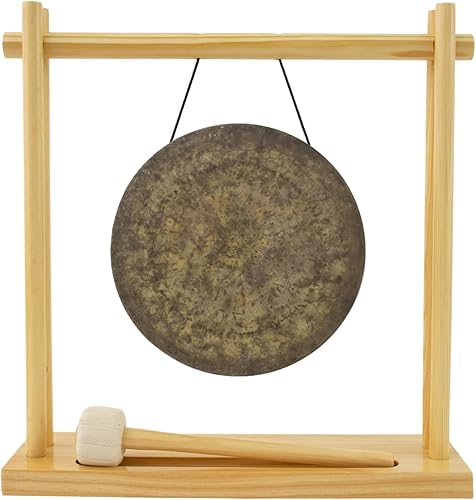Miniatura 11 de Gongs de 8 a 10 pulgadas en el soporte My Little Pagoda Gong, incluye soporte, mazo y tu elección de gong/gong de escritorio perfecto/curación