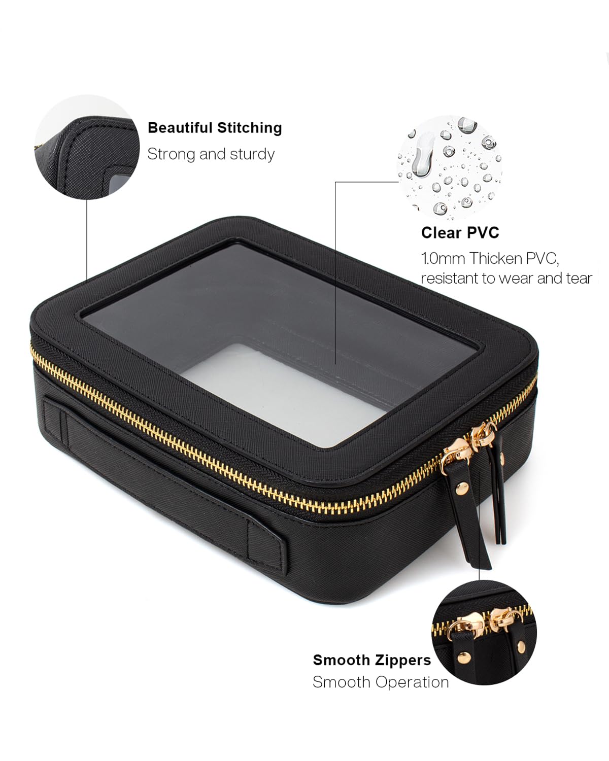 Transparente Make-up-Tasche, klein, Mini-Reise-Kosmetiktasche, transparent, TSA-geprüft, Kulturbeutel mit Reißverschluss, tragbare Make-up-Tasche für Geldbörse, Reisen, Auto, Essentials