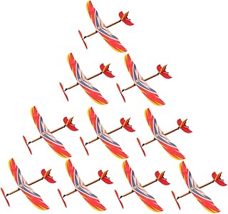 SOLUSTRE 10pcs Airplane Model Flying Toys for Kids Outdoor Boy Toys Kids Helicopter Toy Glider Planes Toy Foam Airplanes for Kids Rubber Band Powered Kids DIY Toy Handmade Airplane Toy Sock