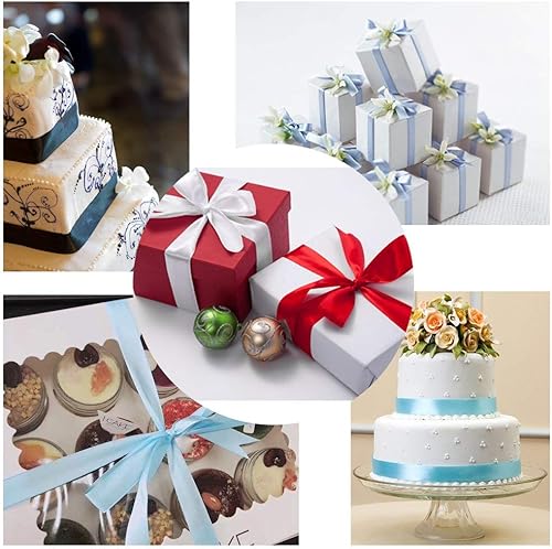 Miniatura 8 de Cinta de satén de doble cara de 1 pulgada de ancho x 20 yardas para fiesta, boda, decoración del hogar, artesanía hecha a mano (149 rosa salvaje)