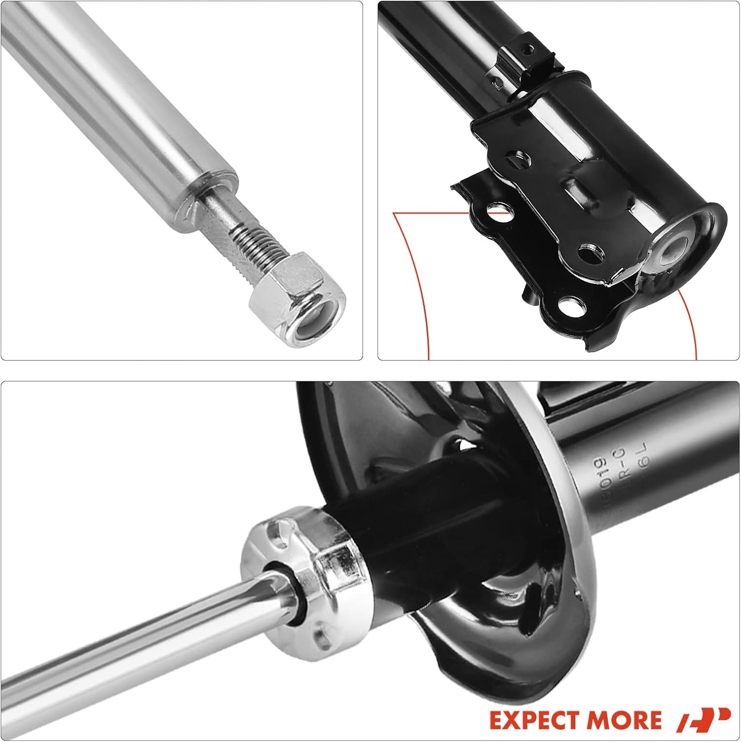 A-Premium Rear Struts Compatible with Hyundai Elantra 2000-2006 - 2x Replacement Suspension Bare Strut Shock without Coil Spring