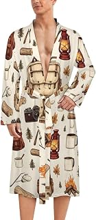 Camping Tools Print Robes for Men Women, Soft Bathrobe Long Men Womens Robes Lightweight Cozy Bath Robe