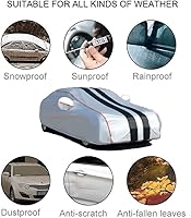 Vista 8 de Funda impermeable para automóvil Citroen DS3 convertible, impermeable, transpirable, grande, a prueba de polvo, anti-rayos UV, antiarañazos, D2