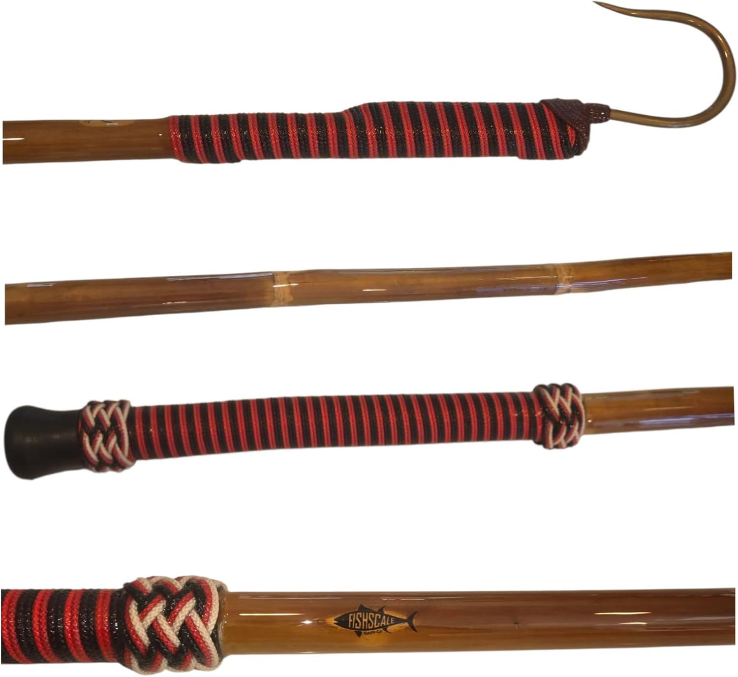 Calcutta Bamboo Fish Gaff Wrapped in Cord Deckhand-Style