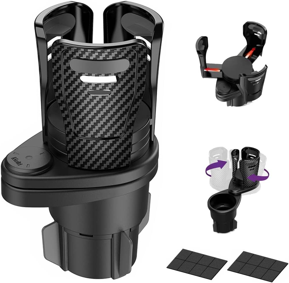 Car Cup Holder Expander with 360° Rotating Adjustable Base