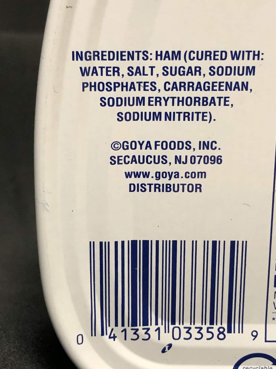 Goya Cooked Ham 16oz (pack of 3)