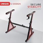 Support de clavier pliant de poids lourd - Construction robuste renforcée Z avec largeur réglable & Hauteur, Armes rembourrées en mousse, Support numérique pour piano, Convient 54-88 Pianos électriques à clés & Utilisé pour les voyages & Stockage