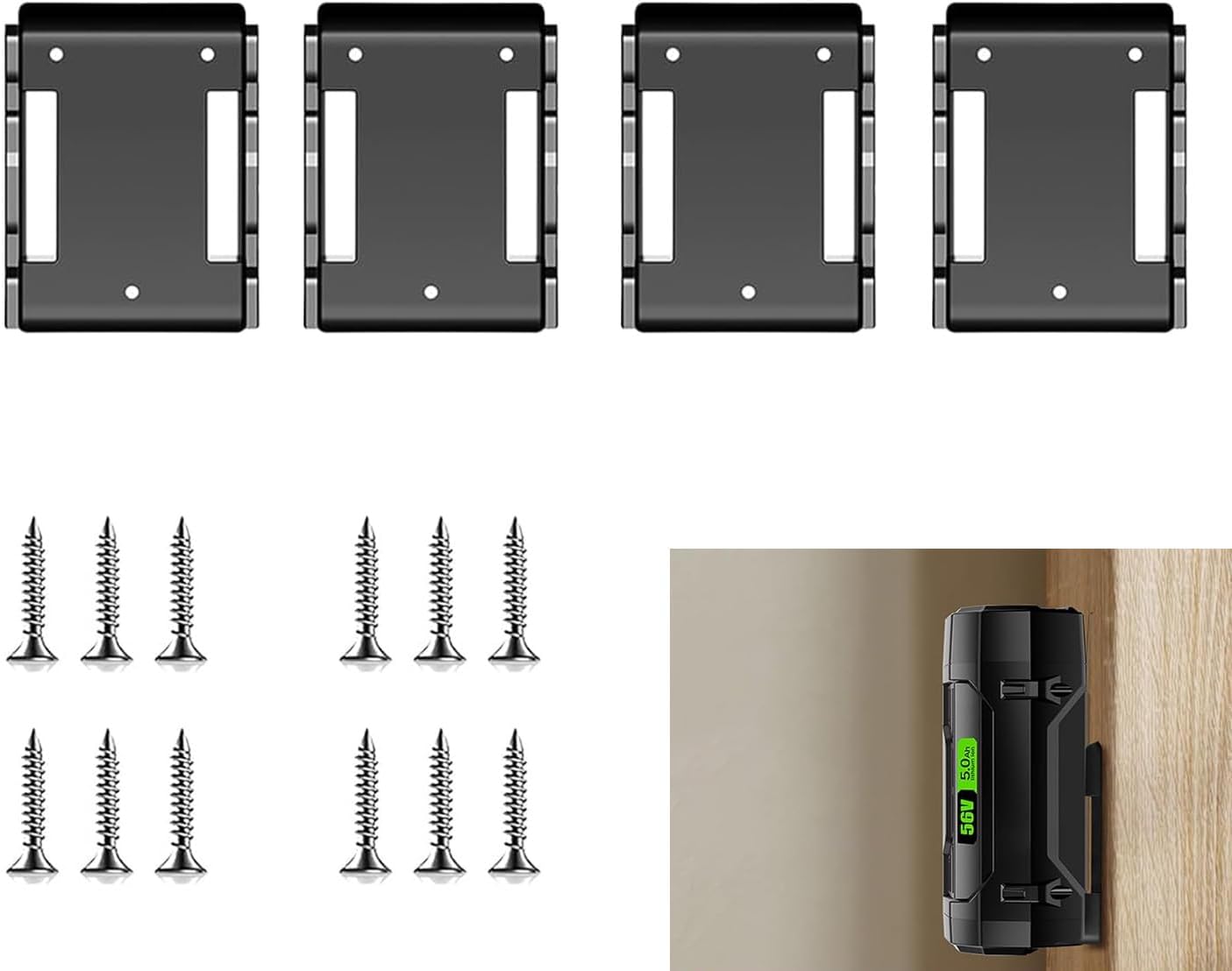 S SKSTYLE 4 Pack for EGO Battery Holder EGO Battery Mount EGO Accessories Ego