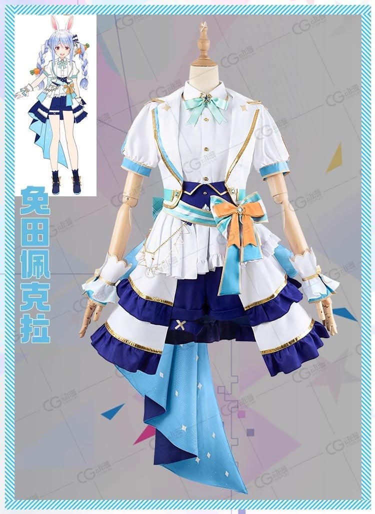 ホロライブ 兎田ぺこら コスプレ 衣装 ウィッグ 靴 フルセット 女性S Amazon.co.jp: 【AGOS】（ウィッグ、靴追加 ）バーチャル
