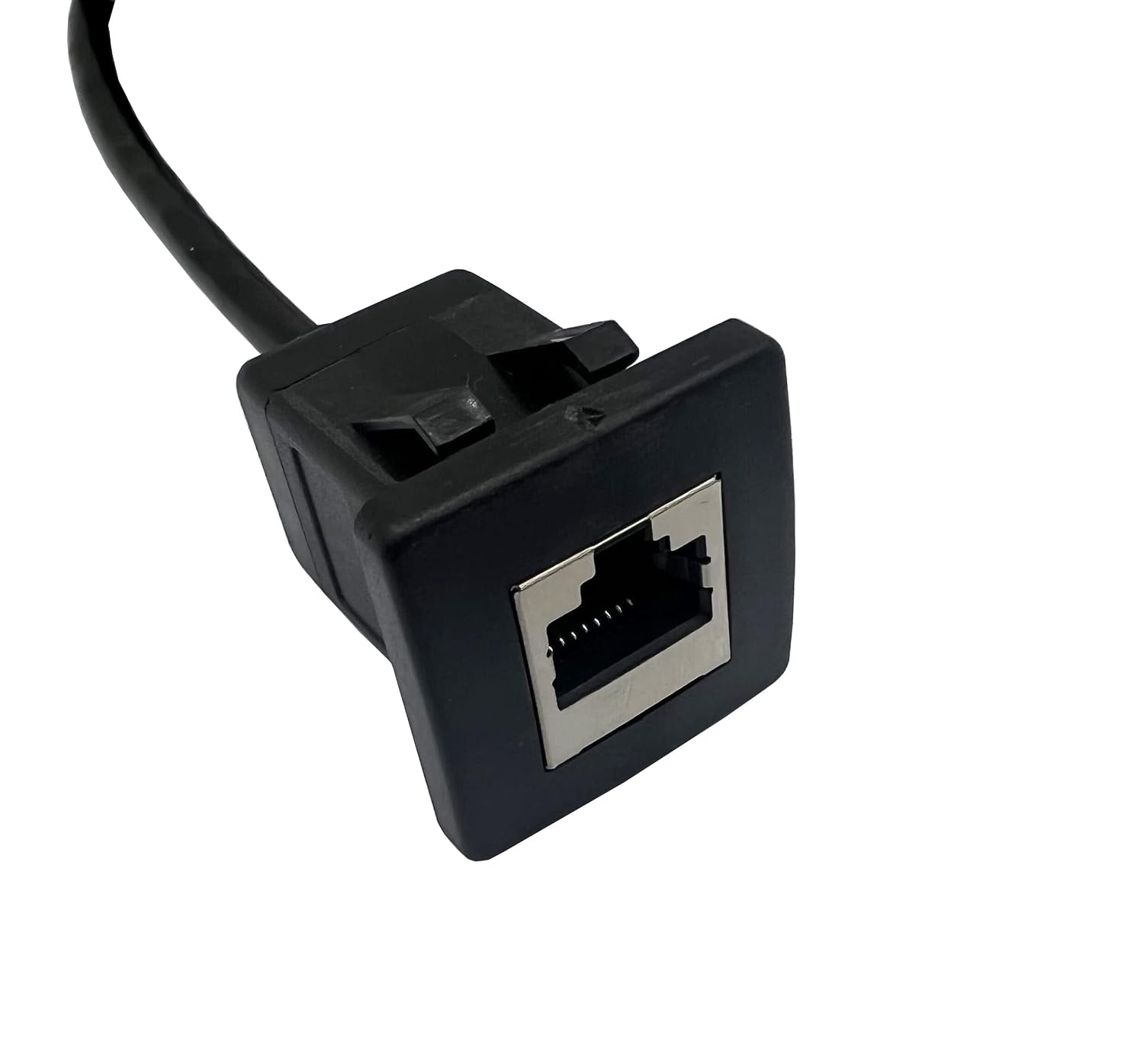 Cat5e RJ45 Square Flush Mount Cable, RJ45 Male to Female Shielded Ethernet Network Panel Mount Extension Cable for Car, Boat and Home Wall 1M/3Ft