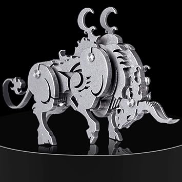 JOMIOD 3D Metal Puzzle Cow Model Kit, Mechanical Metal Model Kits, 3D Puzzles to Build for Adults Brain Teaser Puzzles Toys, DIY Animal Art Craft Decoration