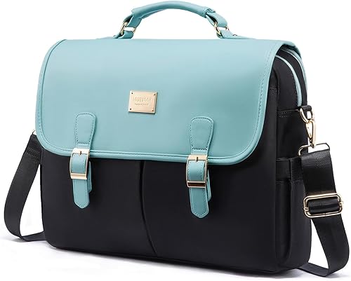 LOVEVOOK Bolsa para laptop para mujer, maletín de computadora de gran capacidad de 15.6 pulgadas, bolsa bandolera cruzada, bolsa de trabajo de