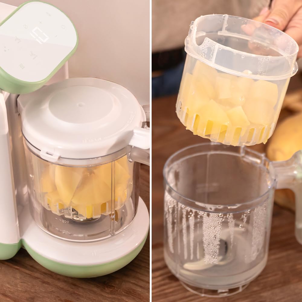 Cecotec Robot de Cocina Bebé, Procesador de Alimentos Nana BabyCare FoodProcessor. Hierve, Tritura, Esteriliza y Calienta Biberones, sin BPA, Apto para Frutas, Verduras y Carnes, Incluye Recetario