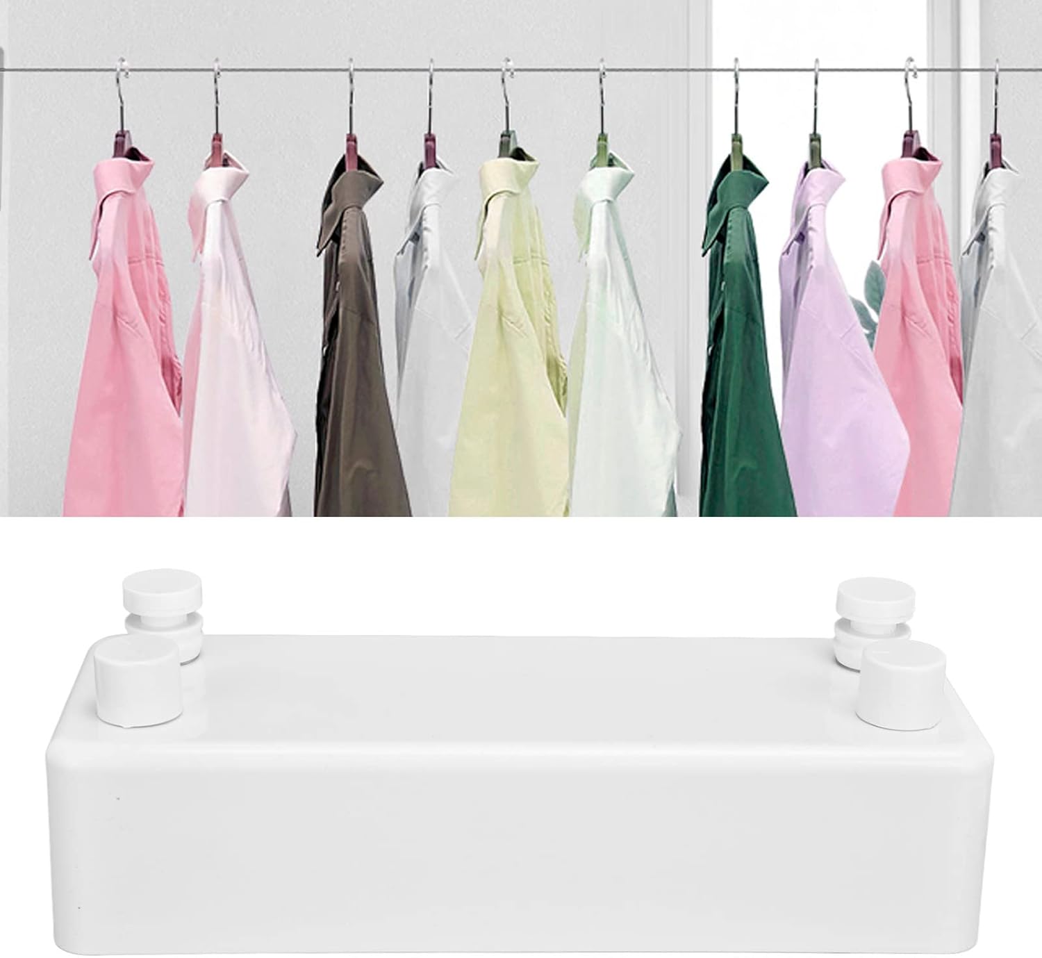 Semme 4m Retractable Clothesline with Stainless Steel Double Rope Space Saving Wall Mounted Dryer for Bathroom and Balcony