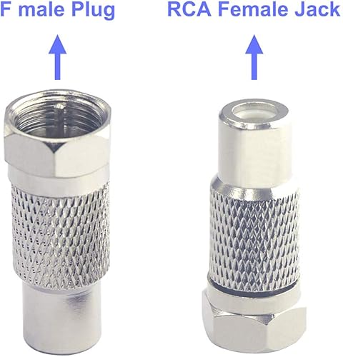 Miniatura 2 de VCE Paquete de 2 adaptadores Atari, Phono RCA hembra a F macho RF conector coaxial adaptador para Atari 26007800 SegaColecoCommodore sistema de juego