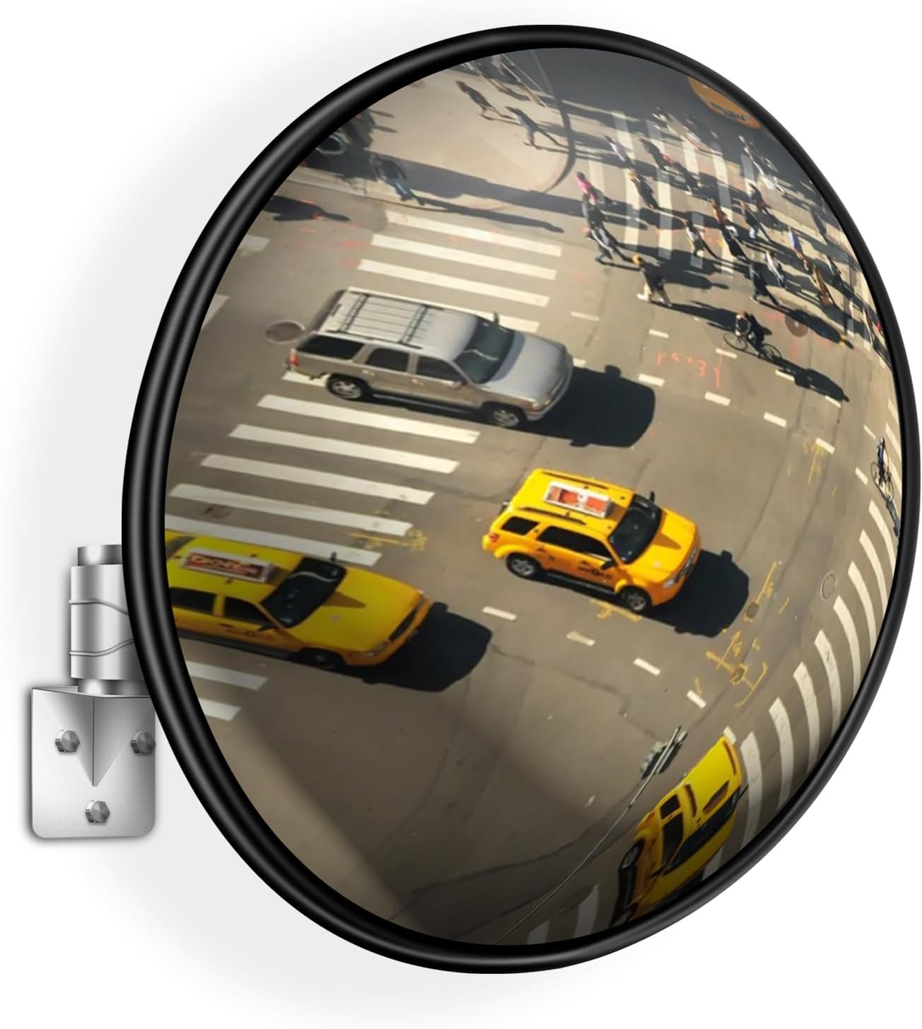 32-inch Convex Traffic Mirror for Blind Spots - Shatterproof Polycarbonate Mirror - Adjustable Views for Garage, Retail Stores, Warehouses - Great as a Driveway Mirror or Safety and Security Mirror