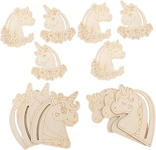 Vaguelly 24Pcs Unicorn Wooden Cutouts for DIY Crafts Unfinished Blank Slices for Painting and Decoration Versatile Crafting Supplies for Parties and Home Decor