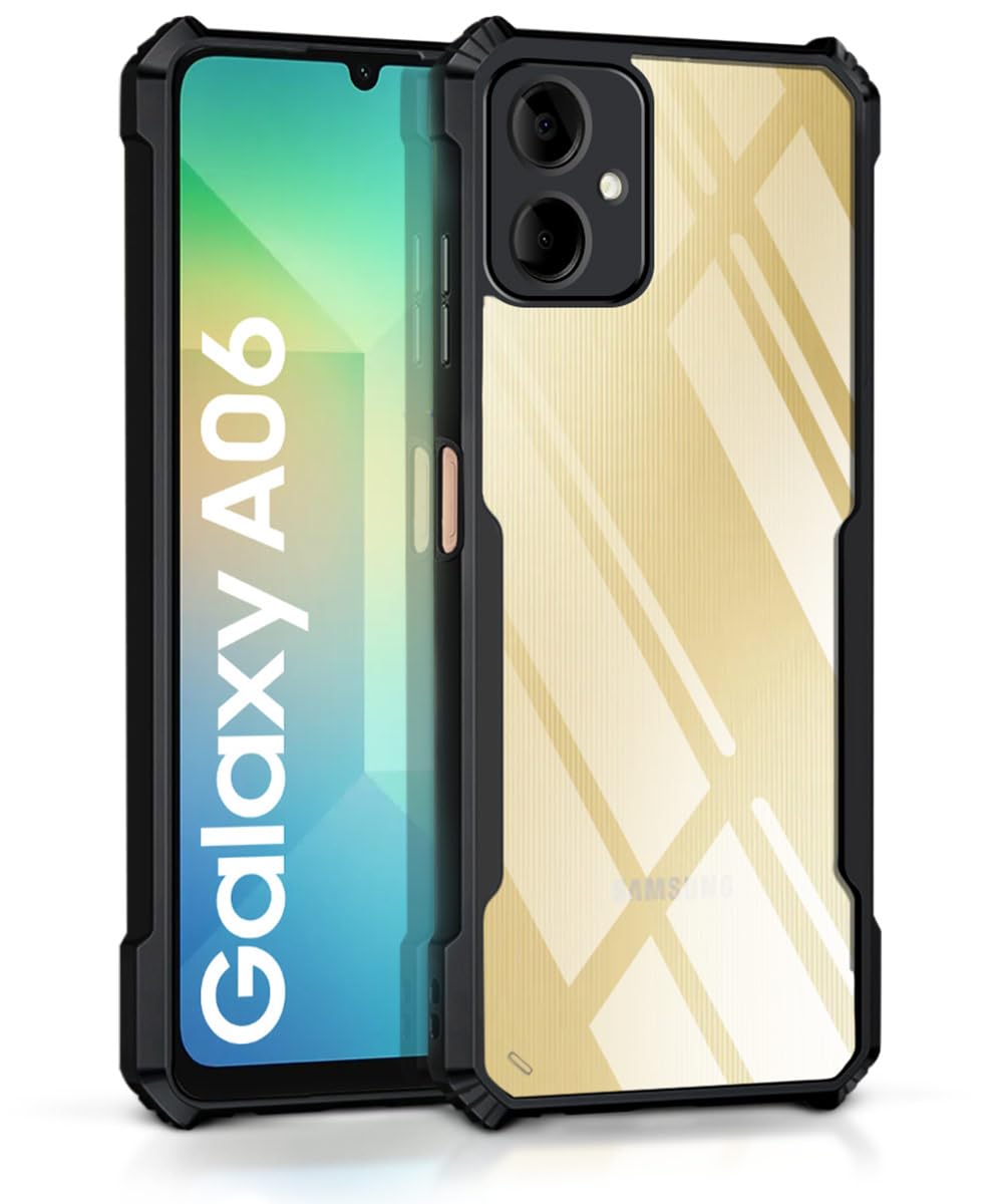 WOW IMAGINE Shock Proof Clear Protective Back Case for Samsung Galaxy A06 - AirEDGE Technology | 360 Degree Camera Protection | Transparent Hybrid Back Case Mobile Cover - Black (B0DH2NWVT4) Amazon Price History, Amazon Price Tracker