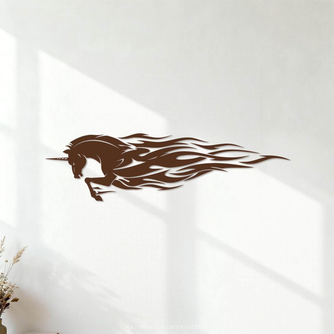Wall Stickers Fairy Tale Unicorn Forks of Flame 22x79.4cm Art Decoration Coffee