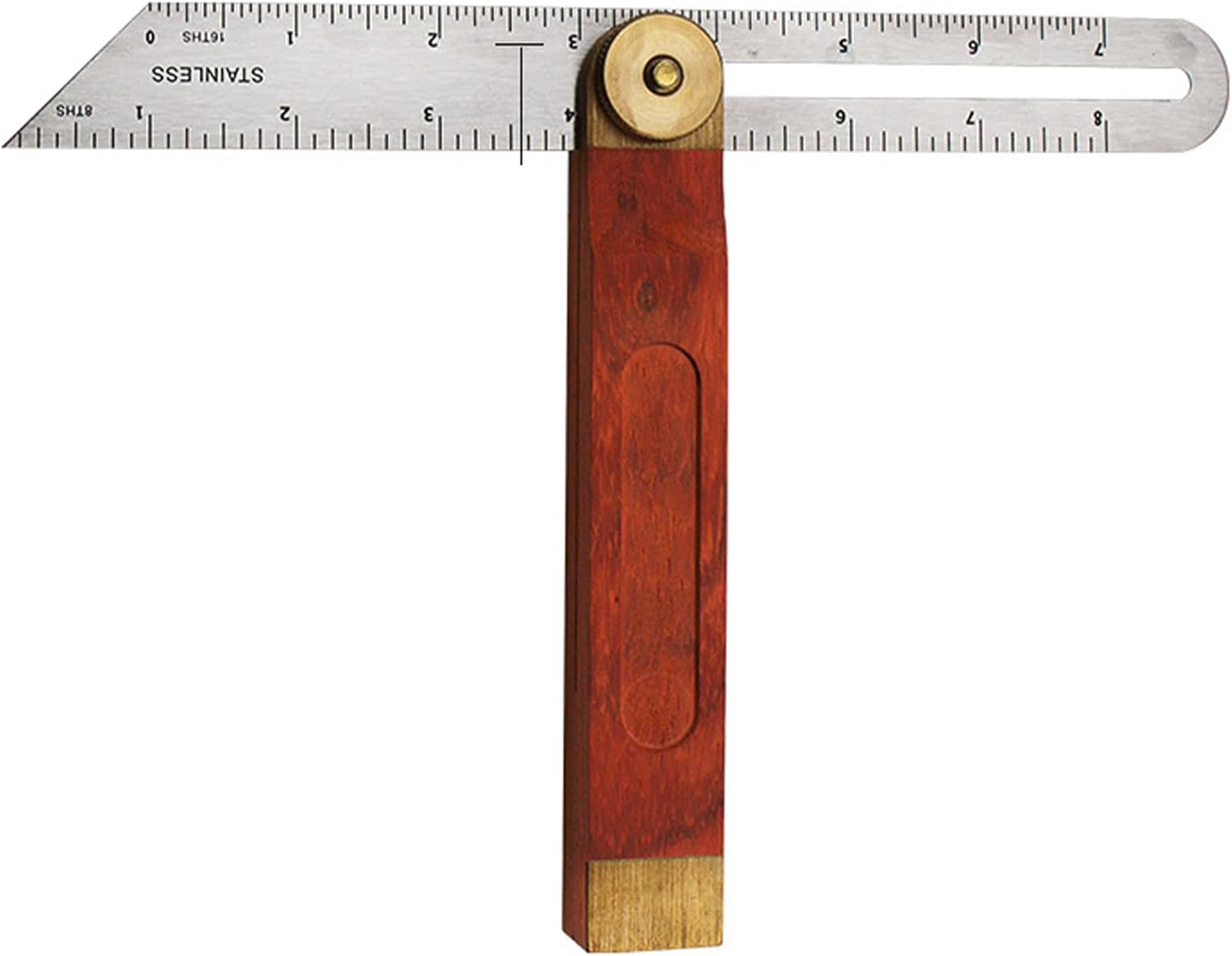 Sliding T Bevel Gauge, T Bevel Angle Finder with Wooden Handle, Woodworking Measurements Ruler with Locking Mechanism and Dual Scales for Carpenter