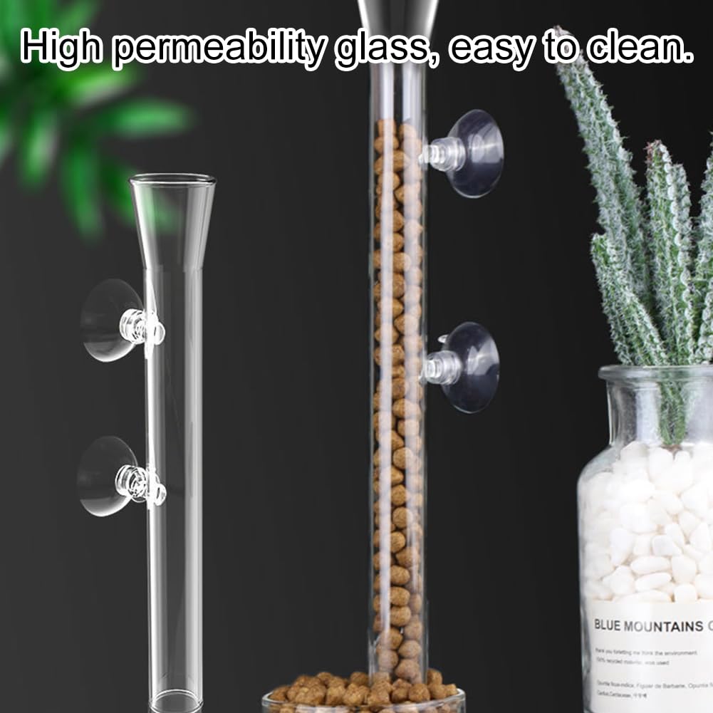 Mangiatoia Per Acquario Con Tubo In Acrilico - Per Gamberetti, Pesci E Tartarughe, Altezza Regolabile 21-37.5 Cm - Foto 3