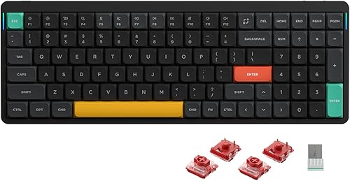 nuphy Teclado mecánico inalámbrico Air96 V2, teclado retroiluminado RGB de 100 teclas, compatible con Bluetooth 5.1, 2.4G y conexión con cable, para