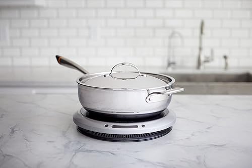 Hestan - SmartChef - Juegos de utensilios de cocina - Sartén de acero inoxidable con quemador eléctrico portátil de inducción (el juego de sartén de