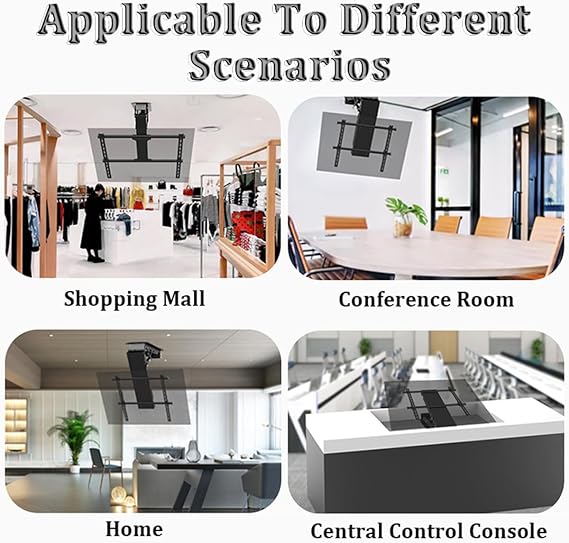 Motorised Lift Electric TV Wall Mount Bracket for 32-70/50-90 Screen Electric TV Ceiling Mount, 0-85 Angle Adjustment Flip Down Motorized Pitched Roof TV Mount,32-70inch