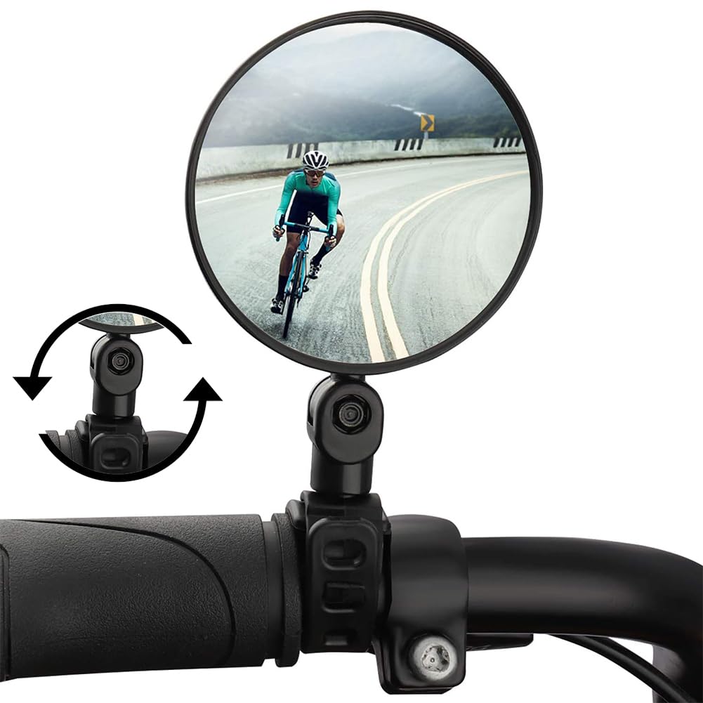 Specchietti Bici,Specchietto Retrovisore Bici,Ruotabile di 360 ° Specchietto Bici,Specchietti per Bicicletta, HD Specchio Retrovisore Convesso,Bicicletta Ciclismo retrovisori Specchietto,2 PCS,10cm