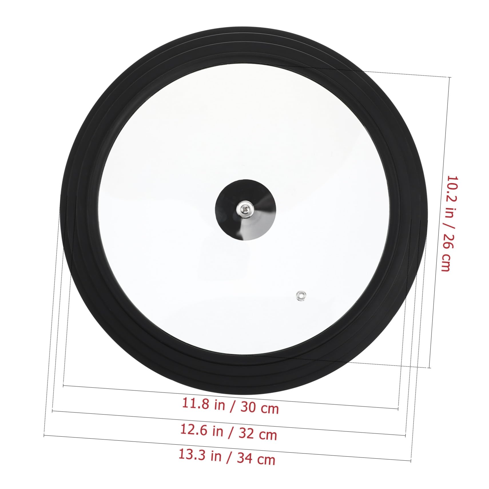 Garneck Universeller Glasdeckel Hitzebeständig mit Schwarzem Silikonrand aus Gehärtetem Glas und Leicht zu Reinigen Passend für 28-32cm Töpfe und Pfannen in Küche