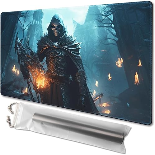 MTG Playmat - Impresión antideslizante, ideal para entusiastas de los juegos de cartas, tapete de juego TCG, purificar tierra (esqueleto de demonio,