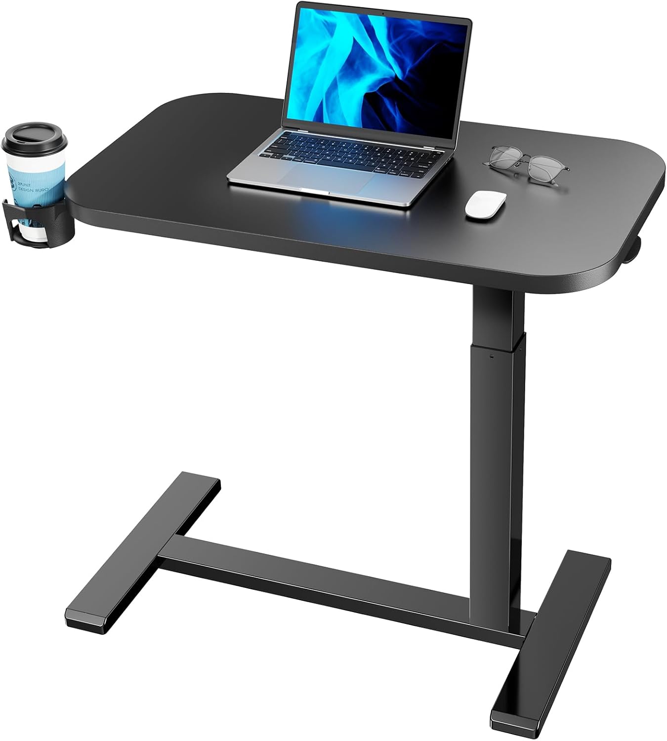 HUANUO Height-Adjustable Bedside Table with Wheels