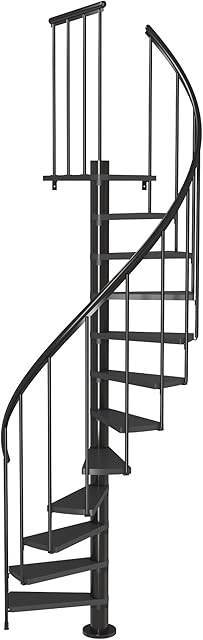 Dolle Calgary Anthracite Loft Spiral Staircase Kit 1200mm Diameter (in Stock)