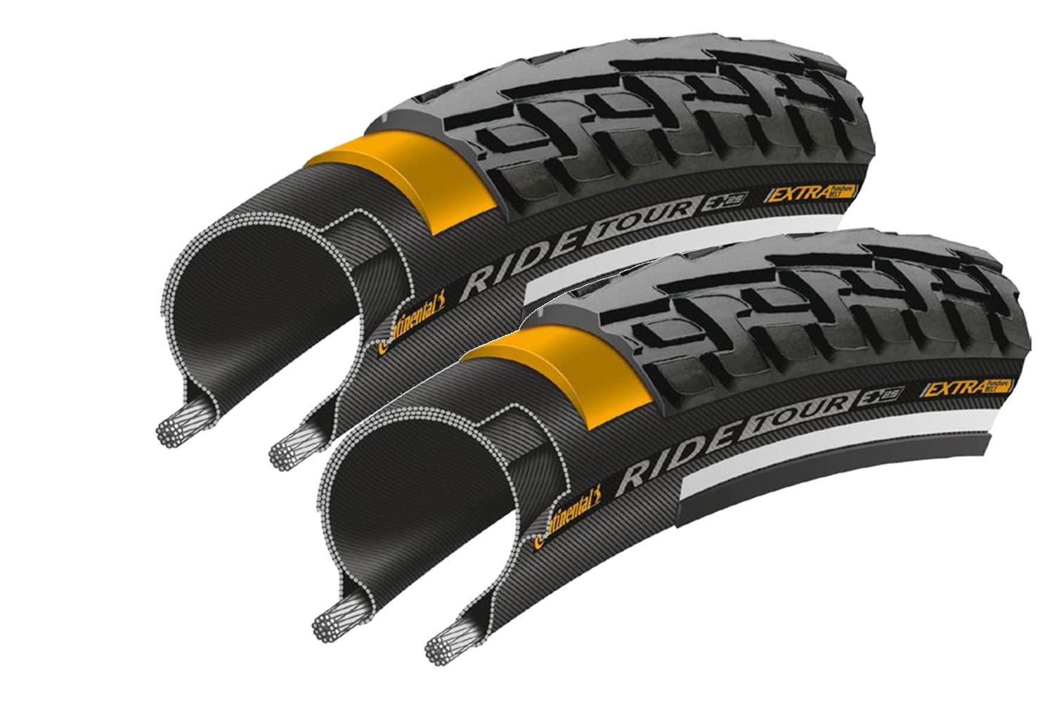 Continental "Tourride" Reifen pannensicher Reflexstreifen, 28", 42-622, schwarz