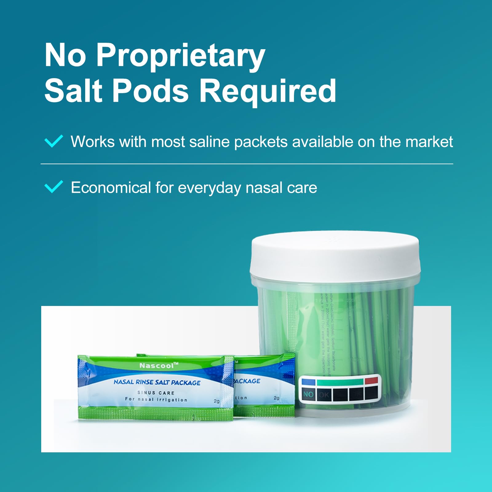 Nascool Electric Nasal Irrigation System with 50 Salt Packets Nose Cleaner — Amazon image 6