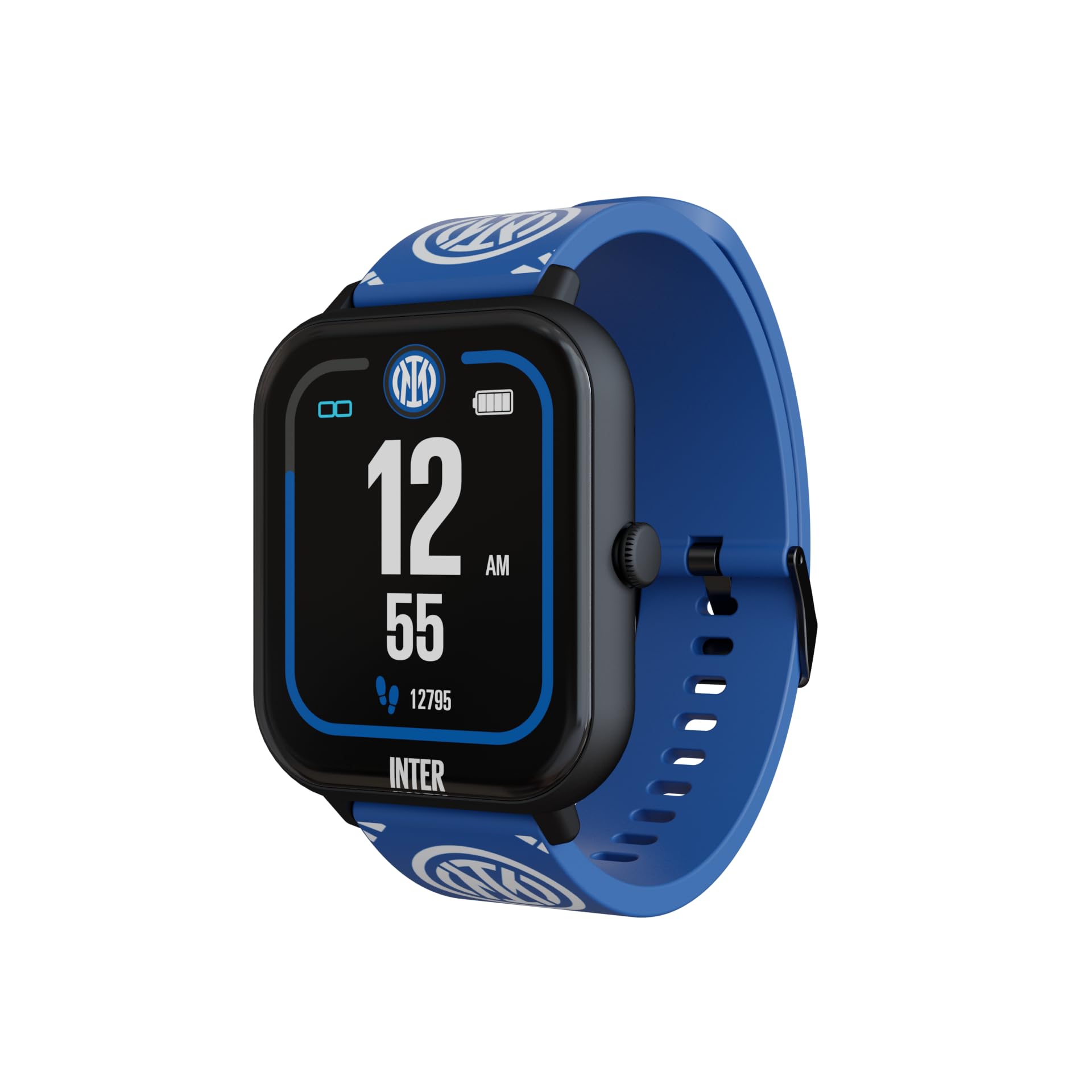 TECHMADE Inter Smartwatch, orologio digitale schermo rettangolare full touch, chiamate, notifiche, funzione SOS, sport, compatibile con IOS e android (INTER 1)