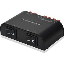 2-Channel Speaker Switcher Selector Box with Terminal Class, 150W RMS Per Channel, Black