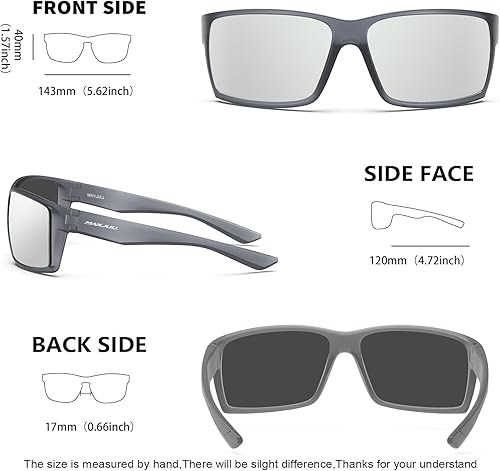 Vista 4 de MAXJULI Gafas de sol rectangulares polarizadas deportivas para hombres y mujeres, gafas de sol 8122 NUEVO